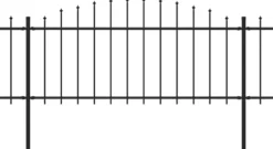 Puutarha-aita keihäskärjillä teräs (0.5-0.75)x10.2m musta
