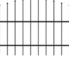 Puutarha-aita keihäskärjillä teräs (0.75-1)x13.6m musta