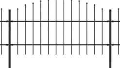 Puutarha-aita keihäskärjillä teräs (0.75-1)x13.6m musta