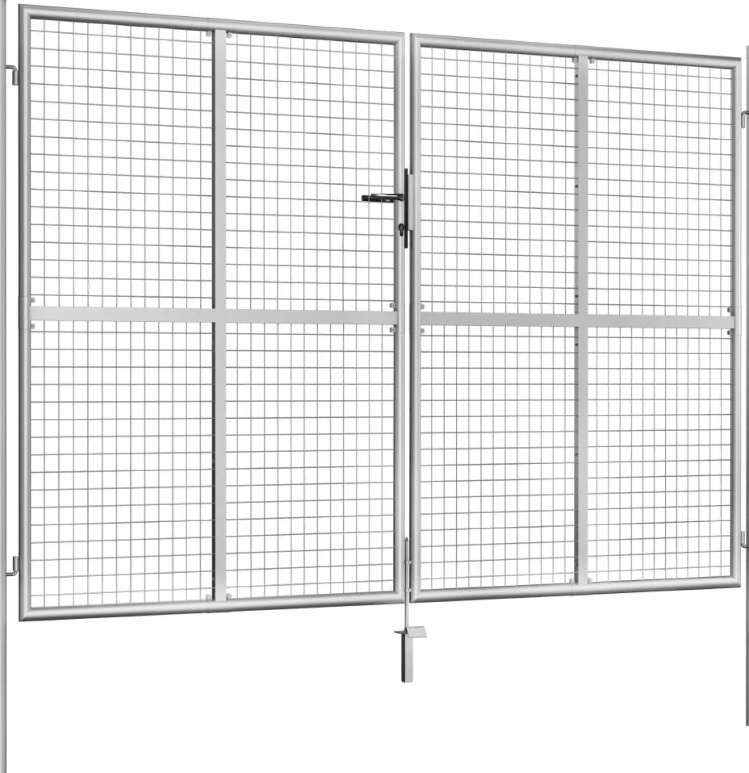 Puutarhaportti galvanoitu teräs 306x225cm hopea