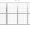 Puutarhaportti teräs 350x150cm hopea