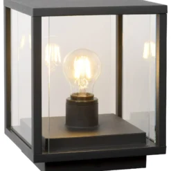 Pylväsvalaisin Lucide Claire 20x20x24,5cm 15W himmennettävä antrasiitti