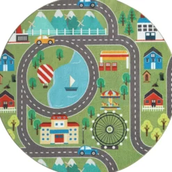 Pyöreä matto Benina Play Road Ø120cm, eri värejä