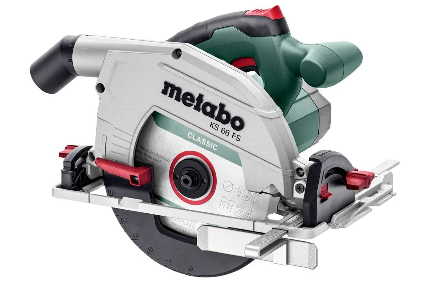 Pyörösaha Metabo KS 66 FS metaBOX 340 -säilytyslaatikossa