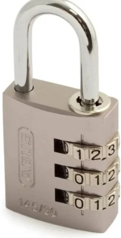 Riippulukko Abus numerokoodilla 30mm 145/30 metalliväri