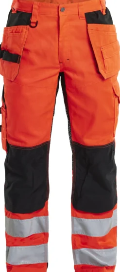 Riipputaskuhousut Blåkläder 1565 Highvis huomioväri/musta