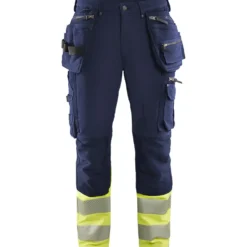 Riipputaskuhousut Blåkläder 1993 Highvis Stretch mariininsininen/huomioväri