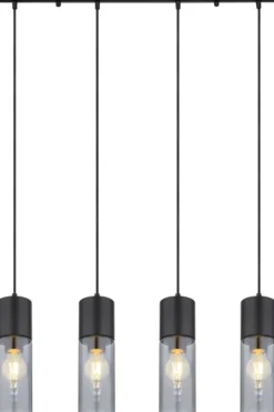 Riippuvalaisin Globo Annika, 4-osainen, musta/savu
