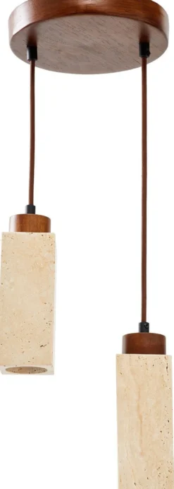 Riippuvalaisin Linento Lighting Mule-B, 2-osainen, GU10, IP20, max. 10W, beige/pähkinä