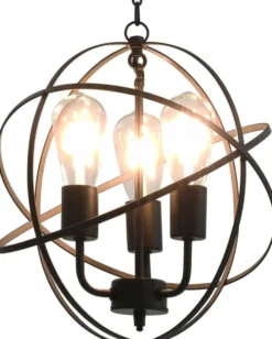 Roikkuva lamppu musta pallo 3 x e27 bulbs