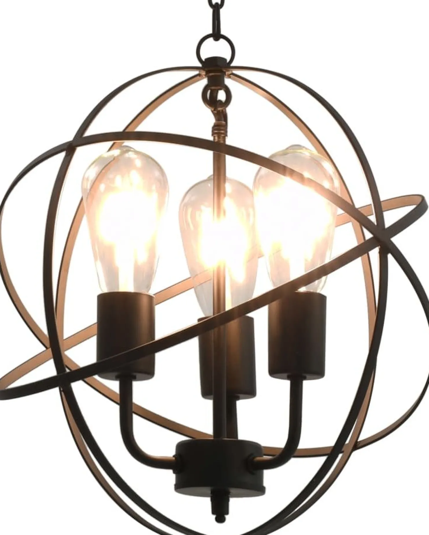Roikkuva lamppu musta pallo 3 x e27 bulbs