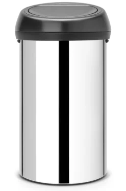 Roska-astia Brabantia Touch Bin 60 L Brilliant Steel/musta kansi