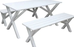 Ruokailuryhmä Baltic Garden Scottsdale 150cm pöytä + 2 penkkiä er värejä