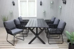 Ruokailuryhmä Baltic Garden, 190x86cm Scottsdale-pöytä + 6 Maggie-tuolia