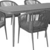 Ruokailuryhmä Home4you Ecco 180x90 cm pöytä + 6 tuolia harmaa