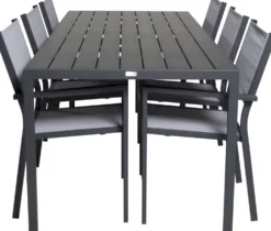 Ruokailuryhmä Venture Home, 205x90cm Break-pöytä + 6 pinottavaa Copacabana-tuolia