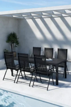 Ruokailuryhmä Venture Home, 205x90cm Mirko-pöytä + 6 Levanzo-tuolia