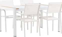 Ruokailuryhmä Venture Home, 150x100cm Togo-pöytä + 4 pinottavaa Santorini-tuolia