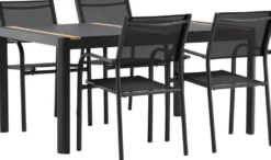 Ruokailuryhmä Venture Home, 150x100cm Togo-pöytä + 4 pinottavaa Santorini-tuolia