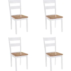 Ruokapöydän tuolit kumipuu, valkoinen, eri pakkauskokoja