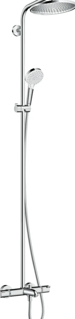 Sadesuihkusetti Hansgrohe Crometta S Showerpipe 240 1jet, termostaattihanalla, juoksuputkella, suihkupää ⌀240mm, kiiltävä kromi