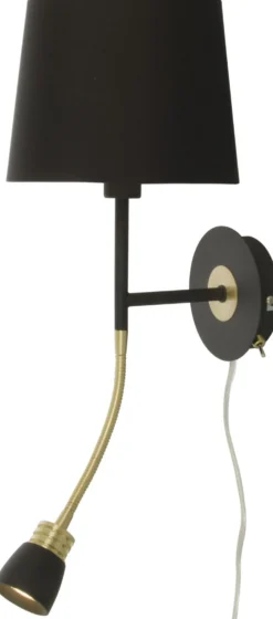 Seinävalaisin Aneta Lighting Eketorp musta/messinki