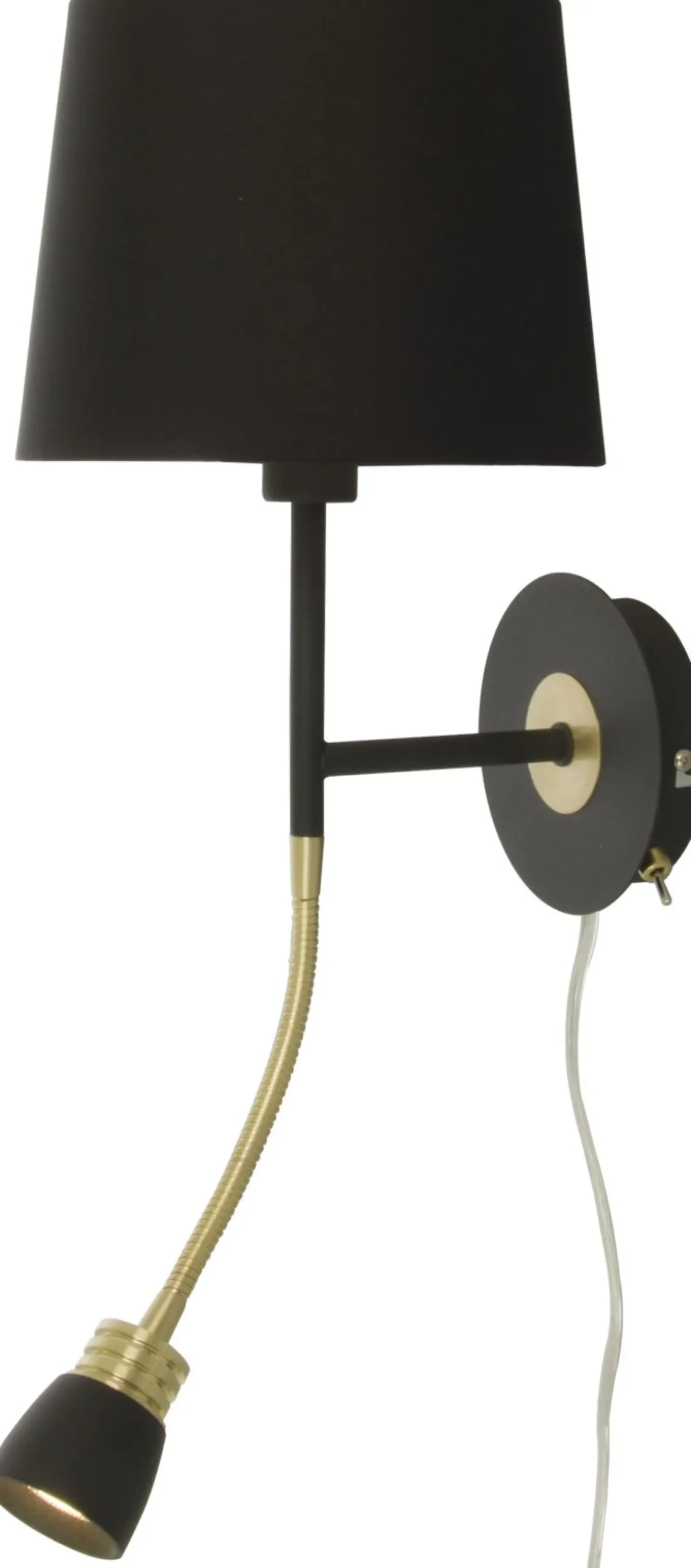 Seinävalaisin Aneta Lighting Eketorp musta/messinki