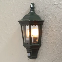 Seinävalaisin Konstsmide Firenze 7230-600 250x160x495 mm liiketunnistimella vihreä