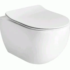 Seinä-WC-istuin Lavabo Glomp pehmeästi sulkeutuvalla istuinkannella, huuhtelukaulukseton, valkoinen