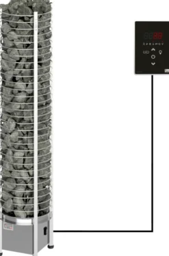 Sähkökiuas SAWO Tower Round Ni2 6 kW 5-8 m³ erillinen ohjaus