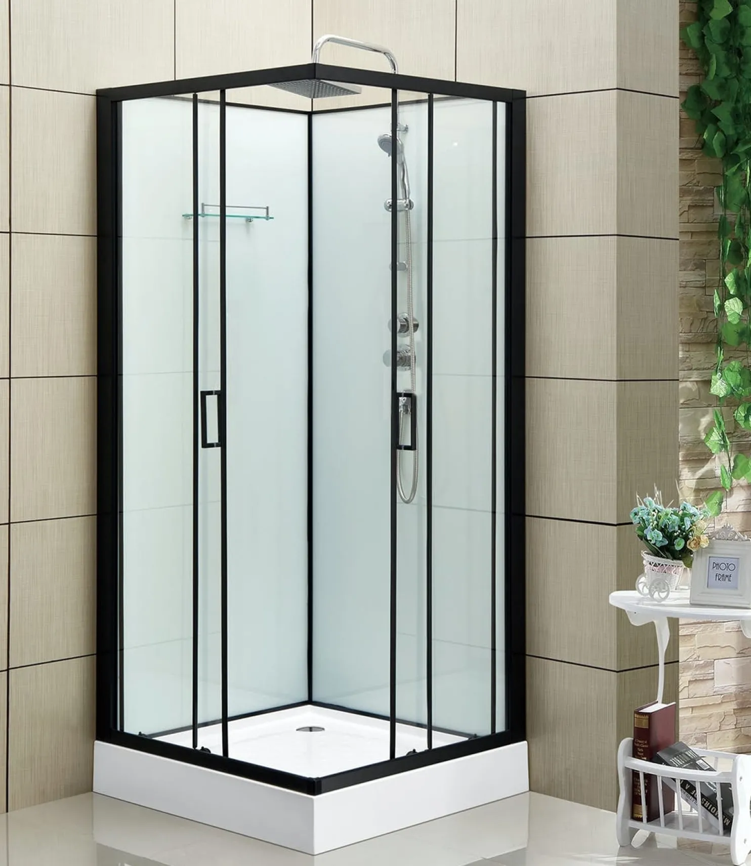 Suihkukaappi Bathlife Rymd 800x800 mm musta