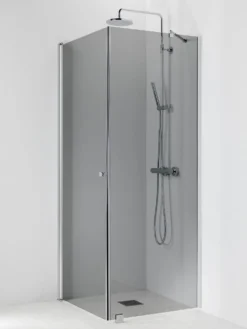 Suihkukulma Vihtan Ocean 3+6 800/850 mm kiinteä + kääntyvä suora harmaa lasi