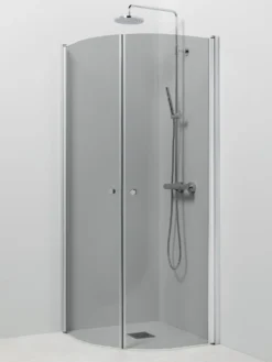 Suihkukulma Vihtan Ocean 4+4 700/900 mm kääntyvä kaareva harmaa lasi