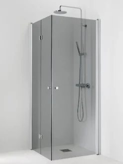 Suihkukulma Vihtan Ocean 3+5 800/900 mm kääntyvä + taittuva suora harmaa lasi