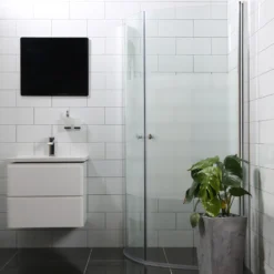 Suihkunurkka Bathlife Mångsidig Vital ovi 1000 + ovi 1000 kaareva osittain himmeä