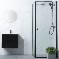 Suihkunurkka Bathlife Profil 900x1000 mm kaksi ovea musta kehys