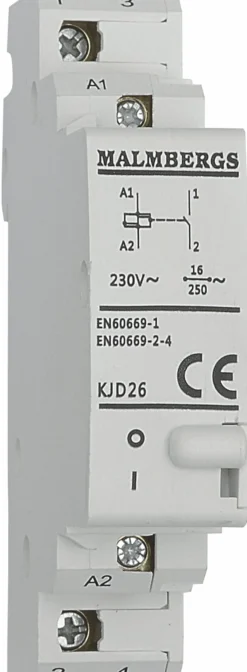 Sysäysrele Malmbergs 1 sulkeutuva kosketin 16A 230V