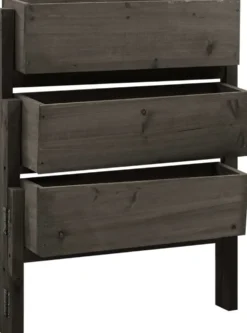 Taitettava kukkalaatikko harmaa 60x14x75 cm täysi kuusi