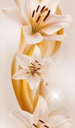 Tapetti Artgeist Flower Plaits, 50x1000cm, romanttinen, oranssi