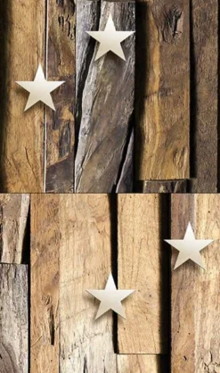 Tapetti Artgeist Wooden Constellation, 50x1000cm, puujäljitelmä, ruskea