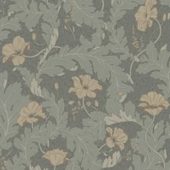 Tapetti Sandberg Charlotta, non-woven, kukka, vihreä