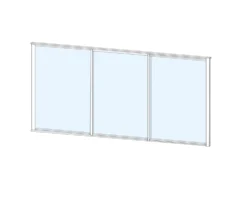 Terassin liukulasi-ikkuna Keraplast 3-os. 1100x2870mm, kirkas/valkoinen