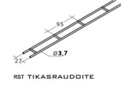 Tikasrauta 4000x27x3.7mm, RST, 10kpl/pkt