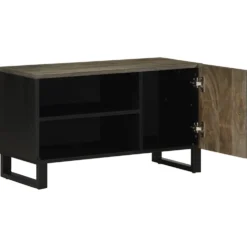 TV-taso musta 80x33x46 cm täysi mangopuu (17699)