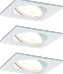 Upotettava LED-valaisin Paulmann Nova Coin, 3kpl, 84x84mm, 6W, 470lm, 2700K, eri värejä