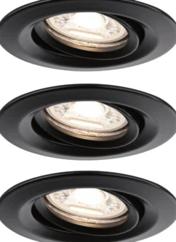 Upotettava LED-valaisin Paulmann Nova Mini Coin, 3kpl, Ø66mm, 4W, 310lm, 2700K, mattamusta