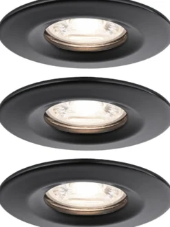 Upotettava LED-valaisin Paulmann Nova Mini Coin Rigid, 3kpl, Ø66mm, 4W, 310lm, 2700K, mattamusta