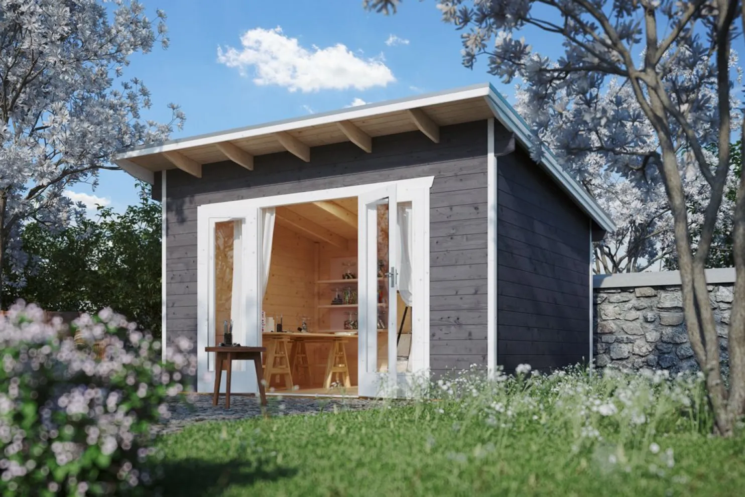 Vierasmaja Skan Holz Ostende 1 8,8m² harmaa
