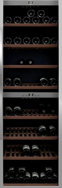 Viinikaappi mQuvée WineExpert 180 SW-180S, 59.5cm, 2 lämpötila-aluetta, vapaasti seisova, teräs