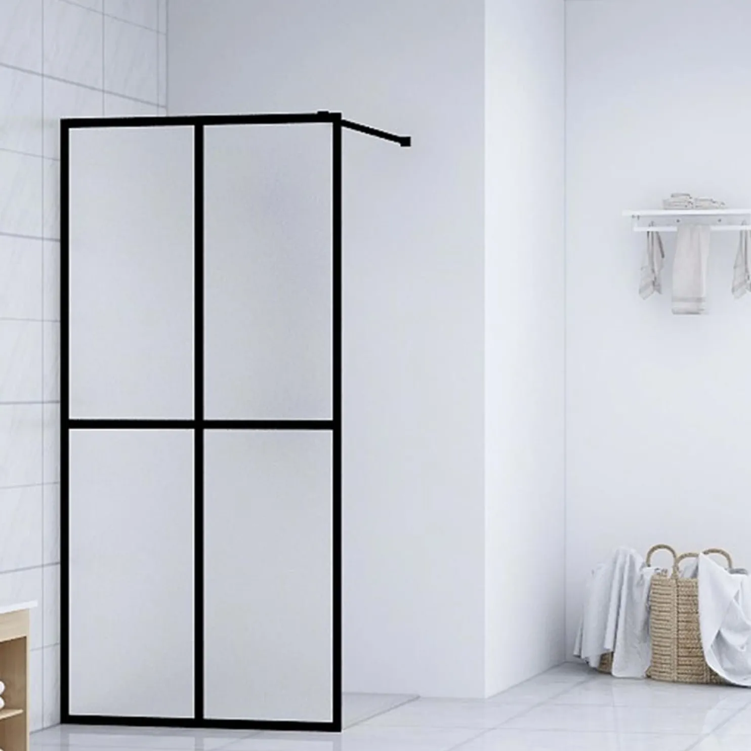 Walk-in suihkun seinäke karkaistu lasi 90x195 cm